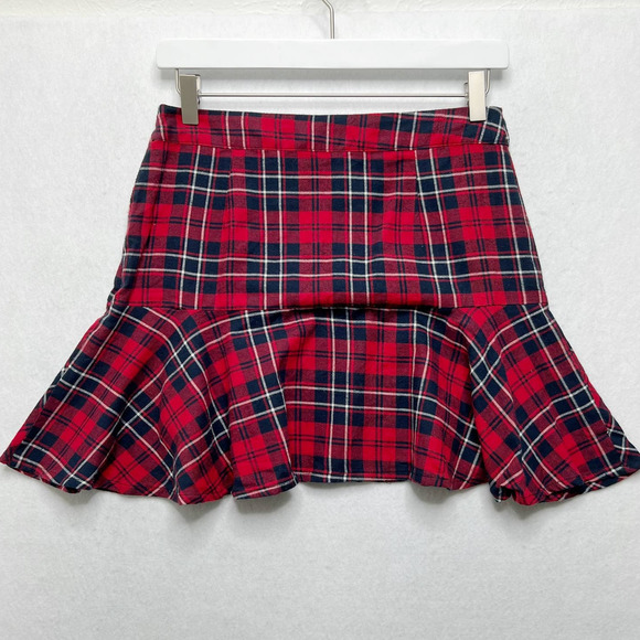 Millau Dresses & Skirts - Millau Sz M Plaid Brushed Cotton Mini Skirt Red Black Preppy Schoolgirl Sexy